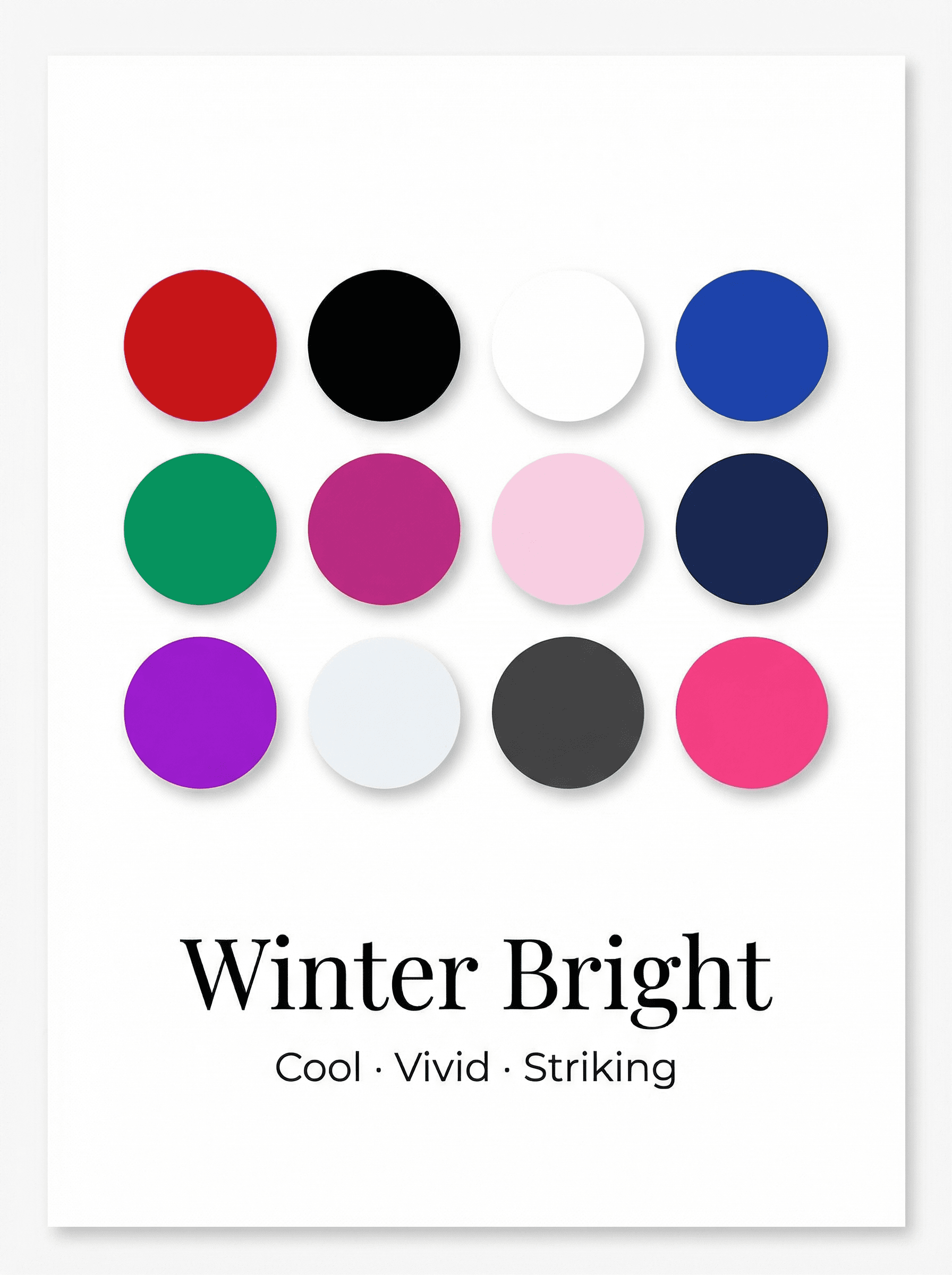 Winter color season palette